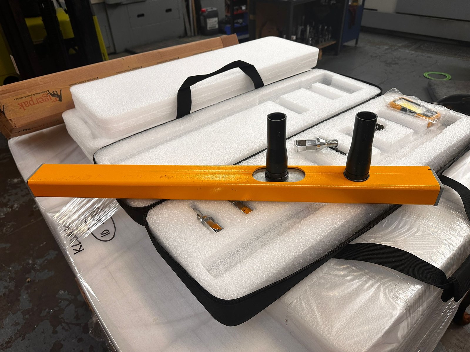 Custom orange colour-coded KLUNK with its case